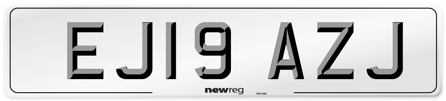 EJ19 AZJ Number Plate from New Reg